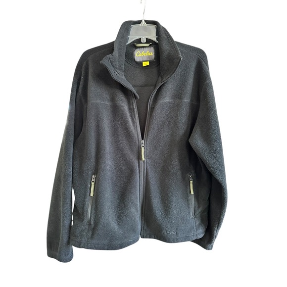 Cabela's Other - Cabelas Mens Black Full Zip Fleece Jacket L Reg Outdoor Warm Layer Gorpcore Work